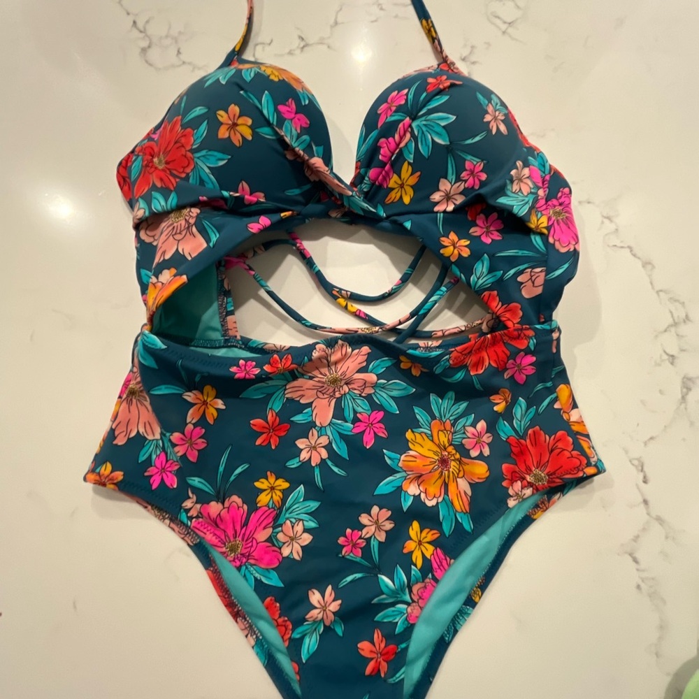 Floral Kids One Piece Swimsuit